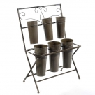 Rack w.vases x6