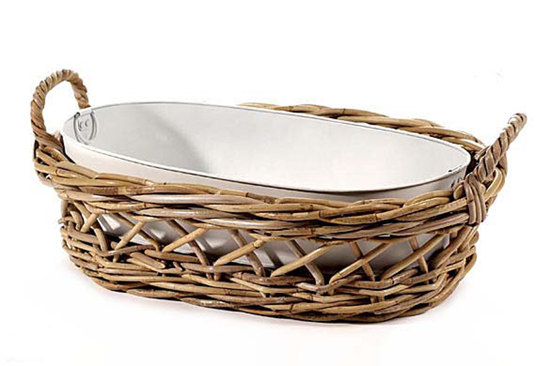 Basket rattan w.zinc