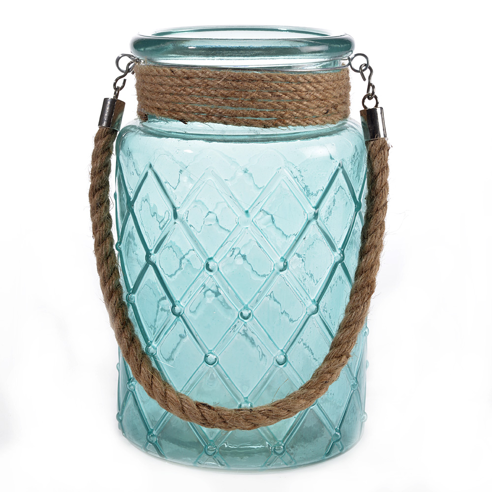 Glass can w.rope