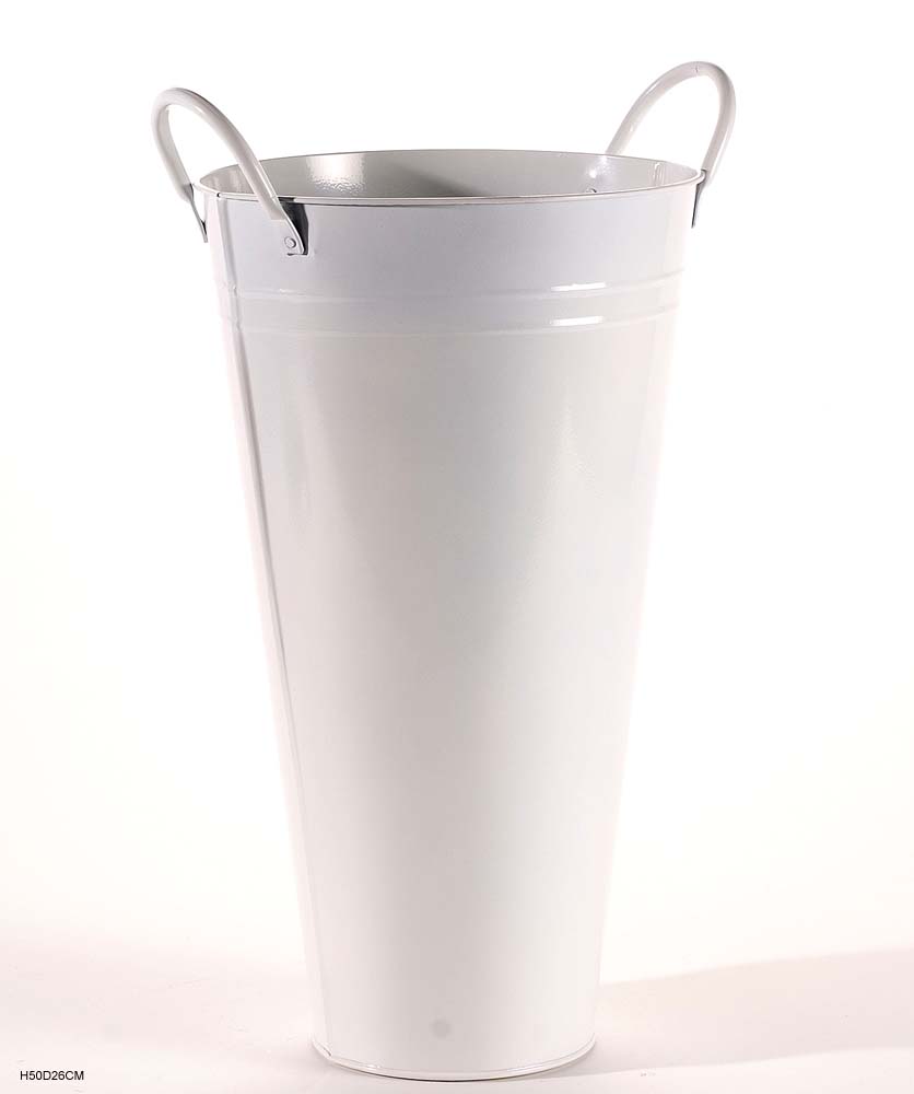 Vase w.handle zinc