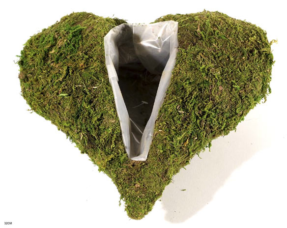 Heart planter moss