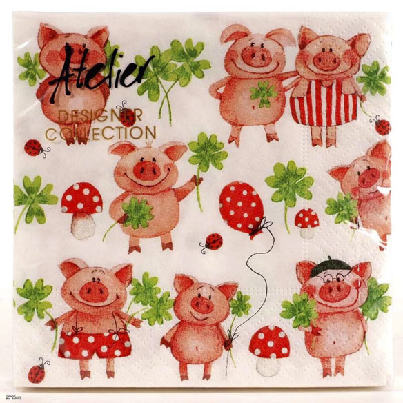 Napkin lucky pig