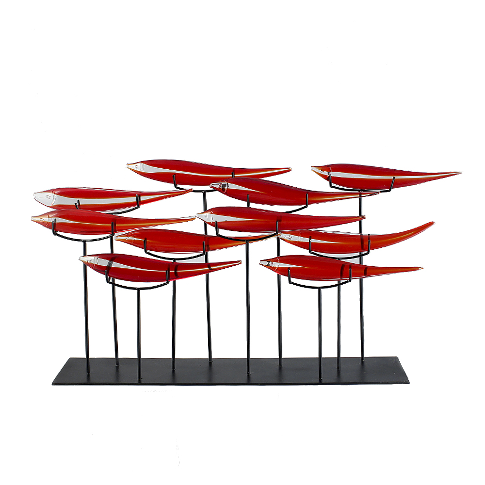 Glass fish statuette