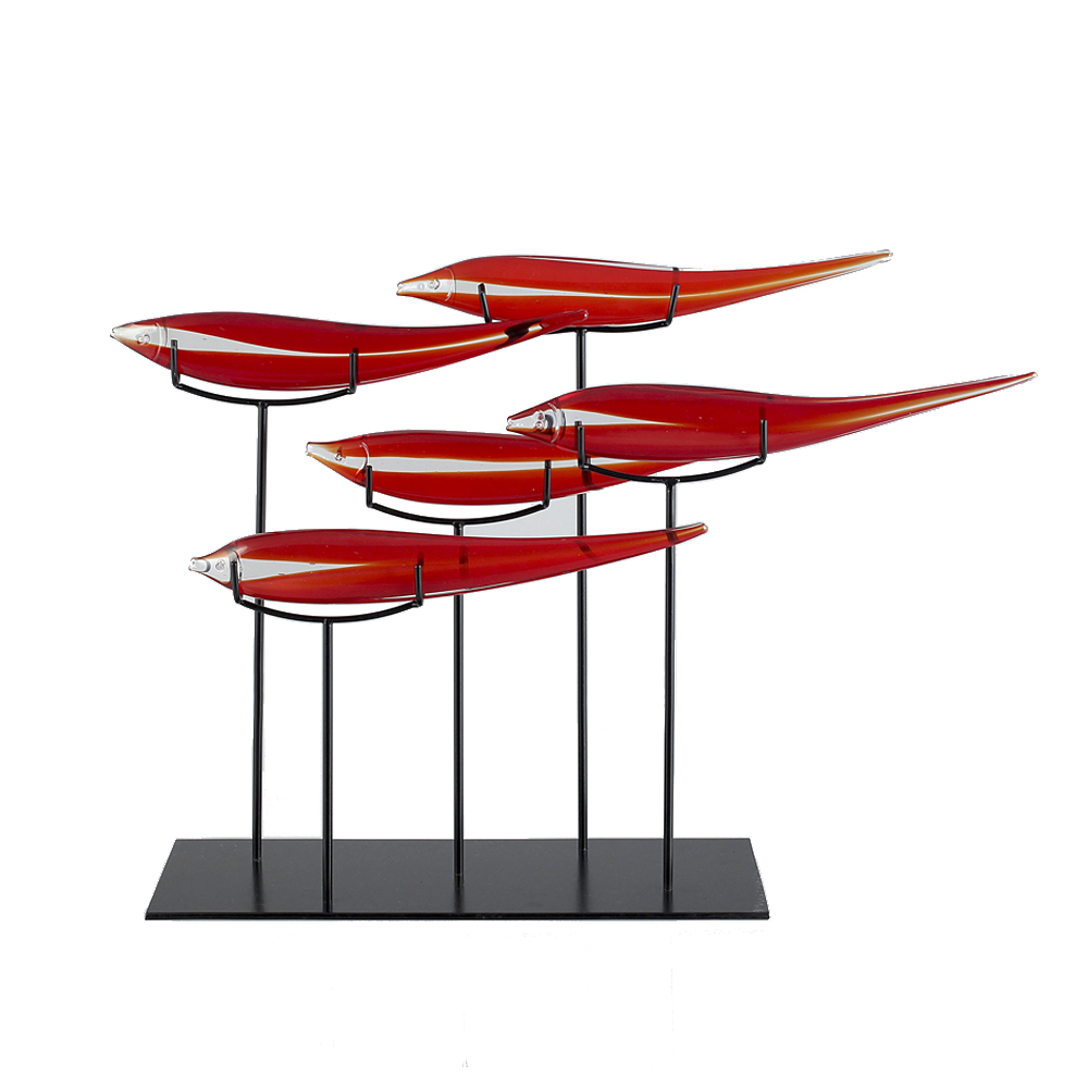Glass fish statuette